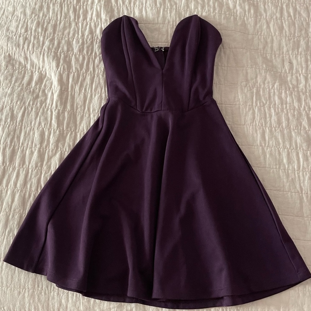 Purple Strapless Mini Dress Size XS